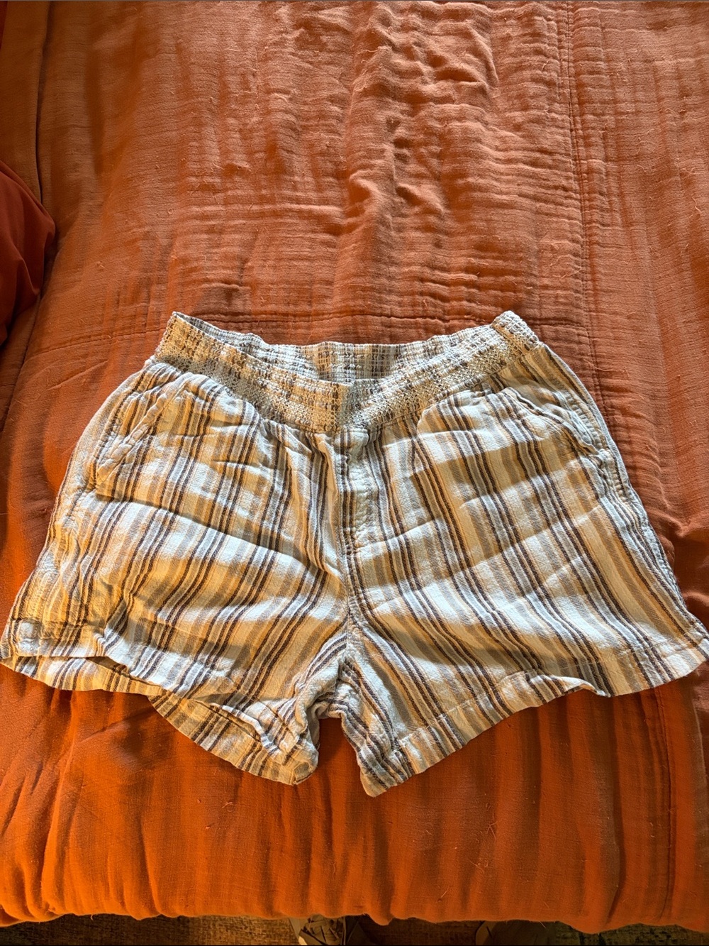 Striped Linen Casual Shorts
